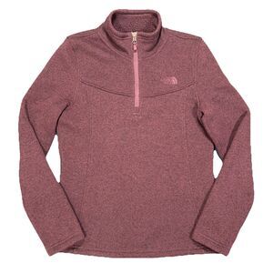 The North Face Womens Maggy Pullover Sweater Fleece 1/4 Zip Purple Plum Medium